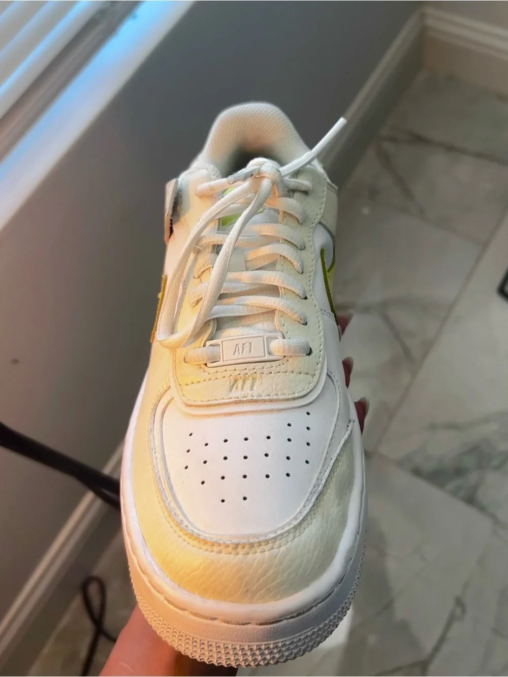 Nike Low-Top Airforce Sneakers in Cream and Yellow